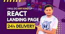 create a responsive react landing page modern and fast