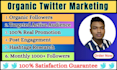 do twitter marketing organically to increase followers