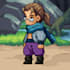 create 2d pixel art character sprite, pixel art background, animated gif