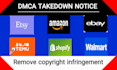 remove copyright ecommerce brand from shopify etsy ebay walmart under dmca