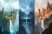 illustrate environments, landscapes, board game, concept art