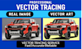 manually vectorize your car, vehicle into high quality vector artwork