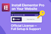 install elementor pro license and activate full building