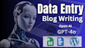 wordpress data entry, seo content upload and bulk blog post