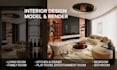 create photorealistic 3d interior living, kitchen, bedroom