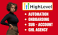 do high level automation ghl dashboard gohighlevel onboarding sub account agency