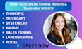 create teachable website, kajabi, thinkific, podia , online course