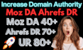increase domain authority rating moz da ahrefs dr