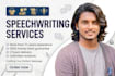 write any speeches for you