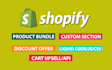 do custom upsell bundle discount, review widget, variant swatches