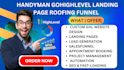 create handyman gohighlevel landingpage plumbing roofing funnel construction web