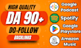 create high quality do follow playstote and podcast backlinks