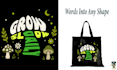 create custom typography tote bag design