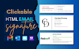 create clickable HTML email signature for gmail, outlook, etc