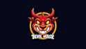 do devil mask mascot logo design with company