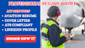 craft aviation resume, cover letter, linkedin profile