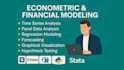 perform financial and econometric analysis using python, r, eviews, and stata