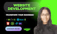 do website development as full stack web developer, front end, backend developer