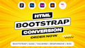 convert figma, PSD, xd designs to responsive HTML bootstrap 5