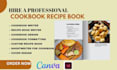 write design editable canva recipe book, meal planner cookbook fillable workbook