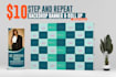 design a clean step and repeat backdrop, or event banner