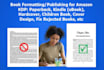 do book formatting for amazon kdp, format book, format kindle, format paperback