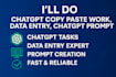 do chatgpt task, prompt creation, data entry