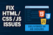 fix html, css and javascript issues