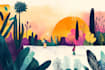 create your minimal landscape illustration