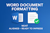 format word documents professionally, and error free
