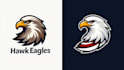 do hawk eagle head usa mascot logo 04 with company