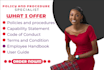create business policies, procedures manual, compliance documentation, handbook