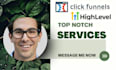 setup gohighlevel website clickfunnels go high level landing page copy clone VA