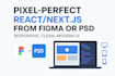 convert your figma design to pixel perfect react and next js website