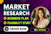 do investor ready market research, business plan, and feasibility study report