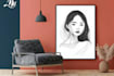 make scribble art, abstract line portrait