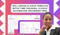 design clickup template, setup time tracking, clickup automation, recurring task