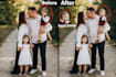 do realistic face swap, fix ai images, add person and merge photos in photoshop