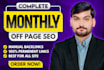 do monthly off page SEO service with white hat backlinks strategy