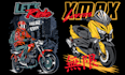 create cartoon motorcycle illustration from your photo