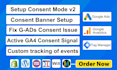 setup cookie consent, google analytics 4 and ads conversion tracking