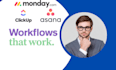 do automations in monday, asana, clickup project management