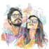 make you anime couple art portrait