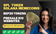 create spl, solana memecoin, bep20 token, presale ico website, memecoin website