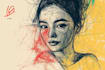 make scribble art, abstract line portrait