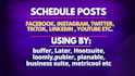 schedule posts on social media via loomly,buffer,publer,planable, hootsuite