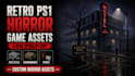 model retro ps1 style low poly 3d horror game assets