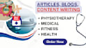 write physical therapy, physiotherapy, and medical content