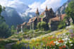 draw environment concept art, fantasy worlds