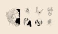 create unique black and white hand drawn illustrations